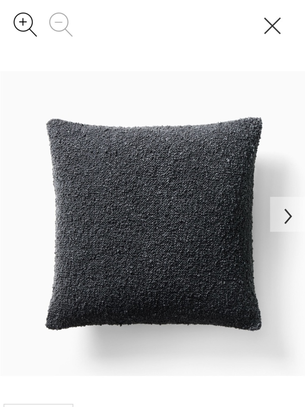 West Elm Cozy Boucle Pillow Cover - Graphite - 20”x20”